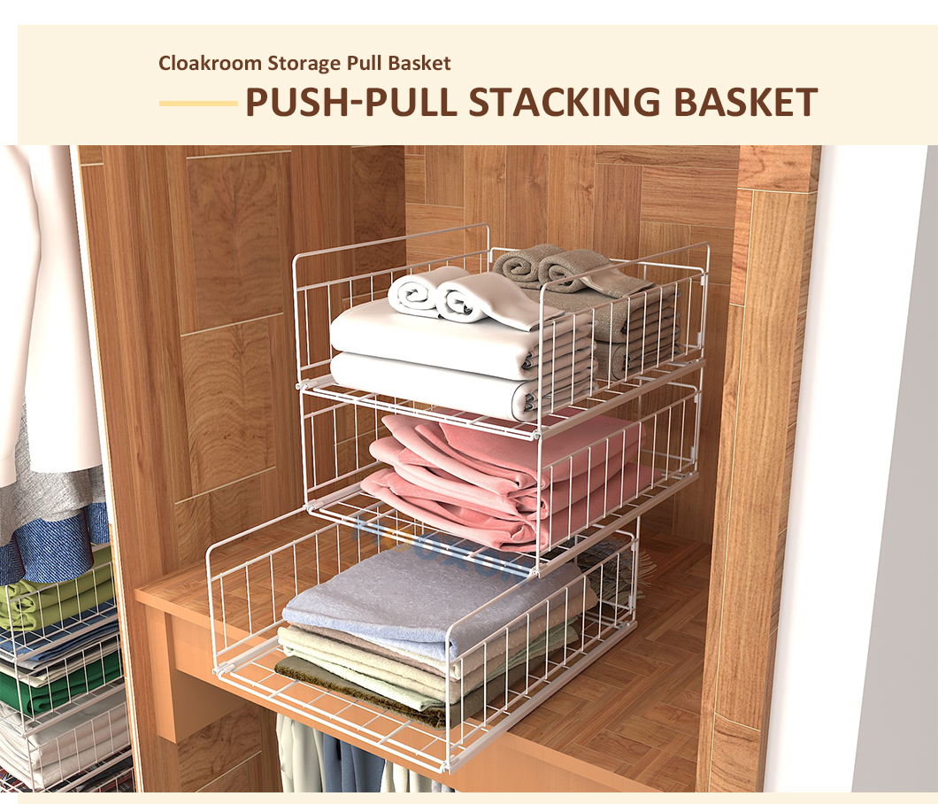 Retractable Wardrobe Drawable Clothes Storage Organizer for Closet Push
